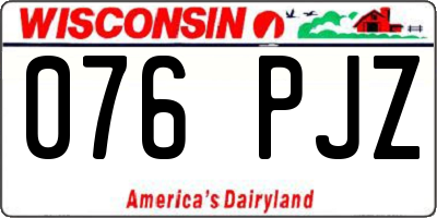 WI license plate 076PJZ
