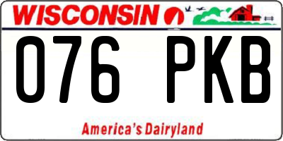 WI license plate 076PKB