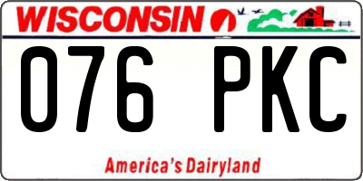 WI license plate 076PKC