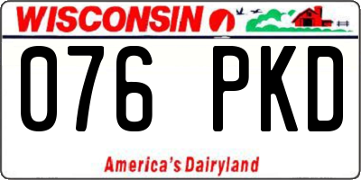 WI license plate 076PKD