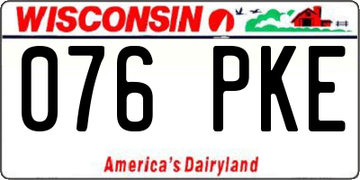 WI license plate 076PKE