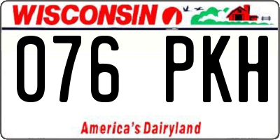 WI license plate 076PKH
