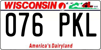 WI license plate 076PKL