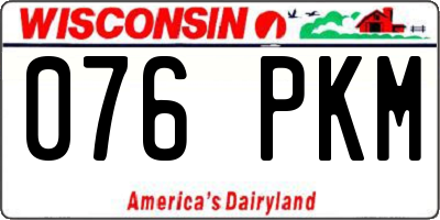 WI license plate 076PKM