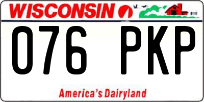 WI license plate 076PKP