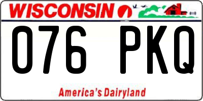 WI license plate 076PKQ