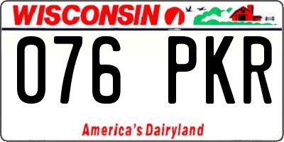 WI license plate 076PKR