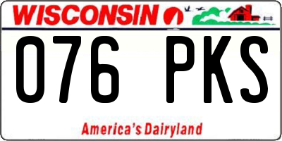 WI license plate 076PKS