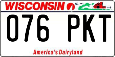 WI license plate 076PKT