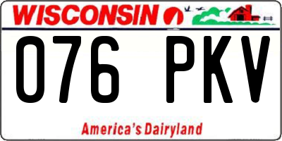 WI license plate 076PKV