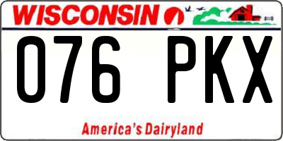 WI license plate 076PKX