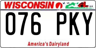 WI license plate 076PKY