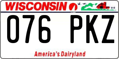 WI license plate 076PKZ
