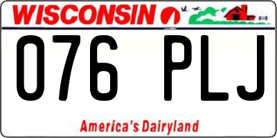WI license plate 076PLJ