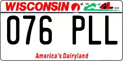 WI license plate 076PLL