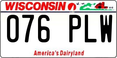 WI license plate 076PLW