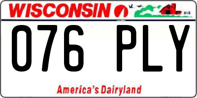 WI license plate 076PLY