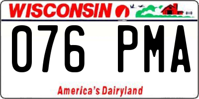 WI license plate 076PMA