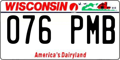 WI license plate 076PMB