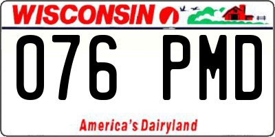 WI license plate 076PMD