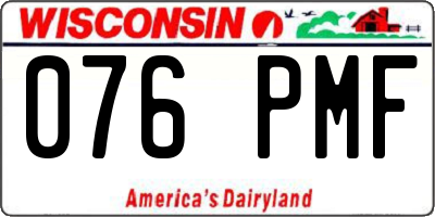 WI license plate 076PMF