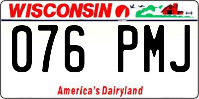 WI license plate 076PMJ