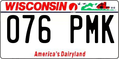 WI license plate 076PMK