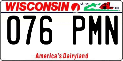 WI license plate 076PMN