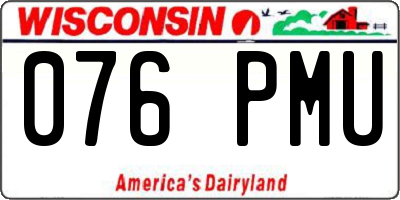 WI license plate 076PMU