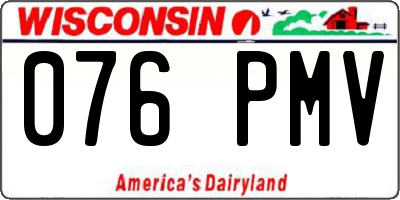 WI license plate 076PMV