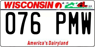 WI license plate 076PMW