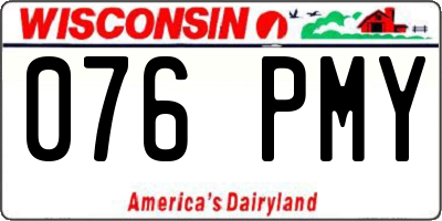 WI license plate 076PMY