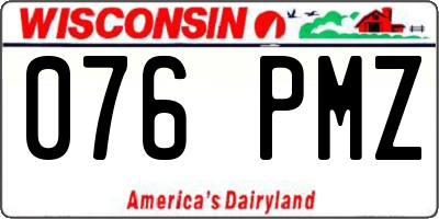 WI license plate 076PMZ