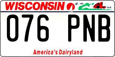 WI license plate 076PNB