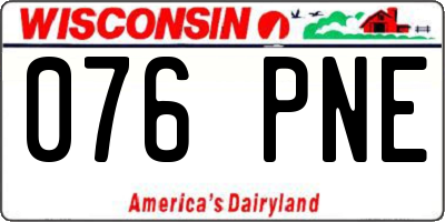WI license plate 076PNE