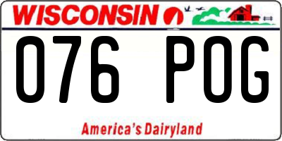 WI license plate 076POG