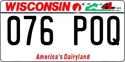 WI license plate 076POQ