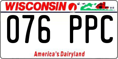 WI license plate 076PPC