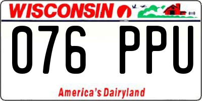 WI license plate 076PPU