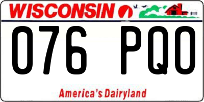 WI license plate 076PQO