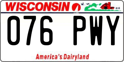 WI license plate 076PWY