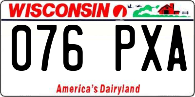 WI license plate 076PXA