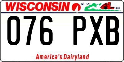 WI license plate 076PXB
