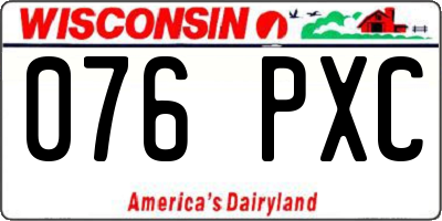 WI license plate 076PXC