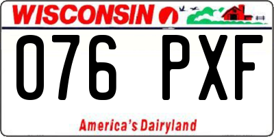 WI license plate 076PXF