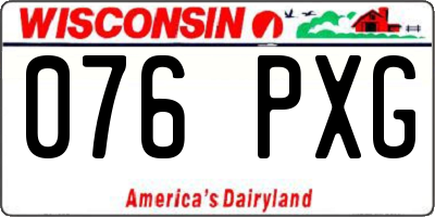 WI license plate 076PXG