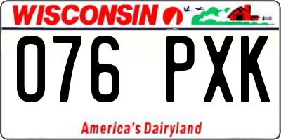 WI license plate 076PXK