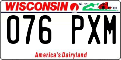 WI license plate 076PXM