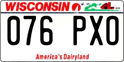 WI license plate 076PXO