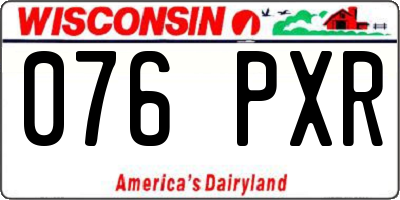 WI license plate 076PXR